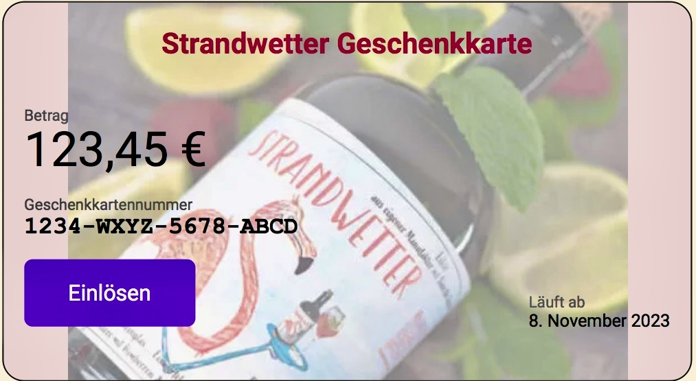 Strandwetter Geschenkkarte