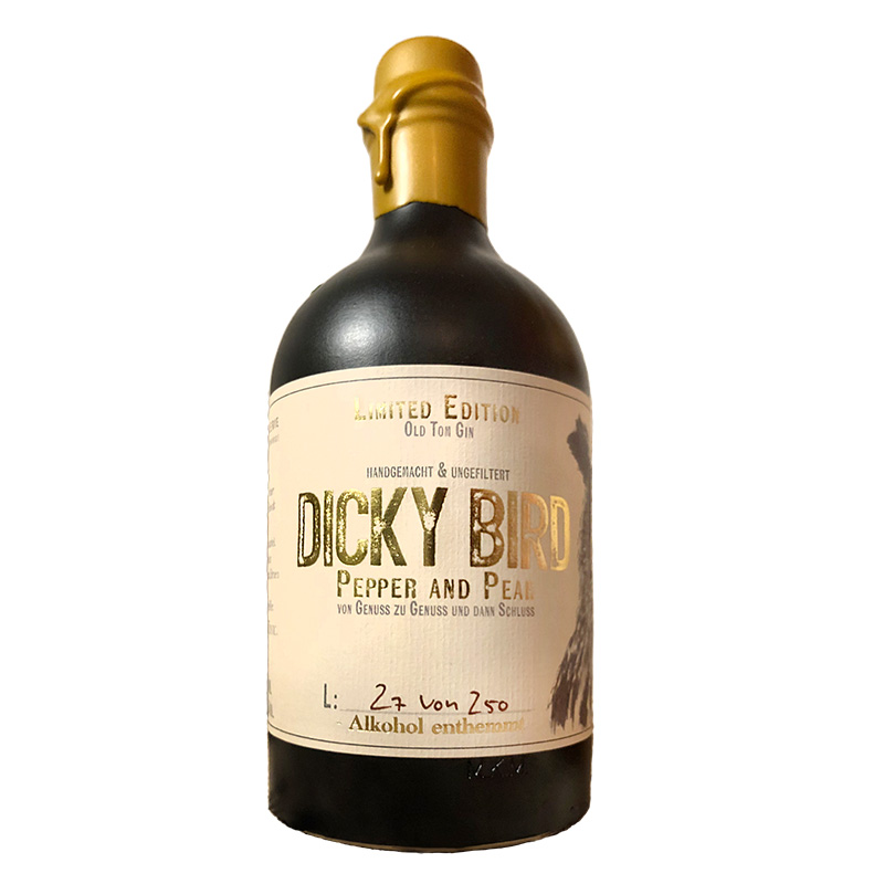 Dicky Bird Pepper & Pear Old Tom Gin Frontansicht